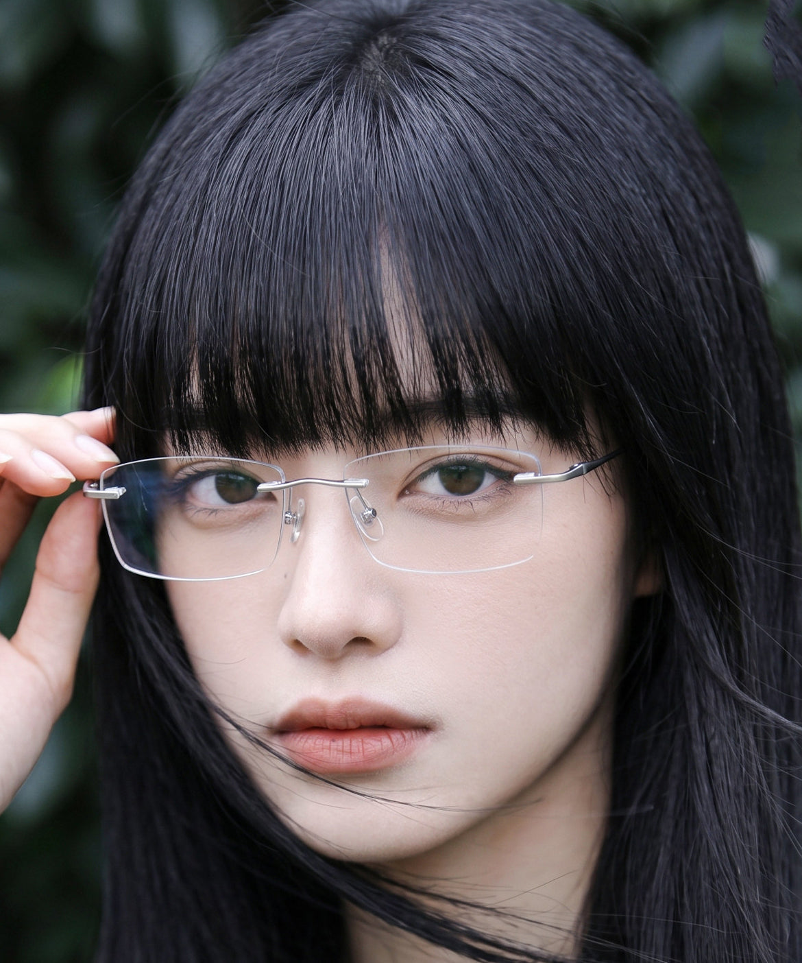 Chic Silk Titanium Alloy Squar Rimless Reading Glasses