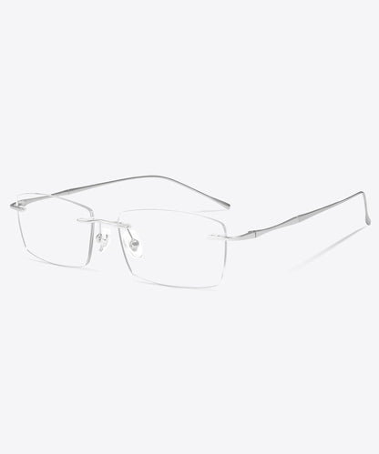 Chic Silk Titanium Alloy Squar Rimless Reading Glasses