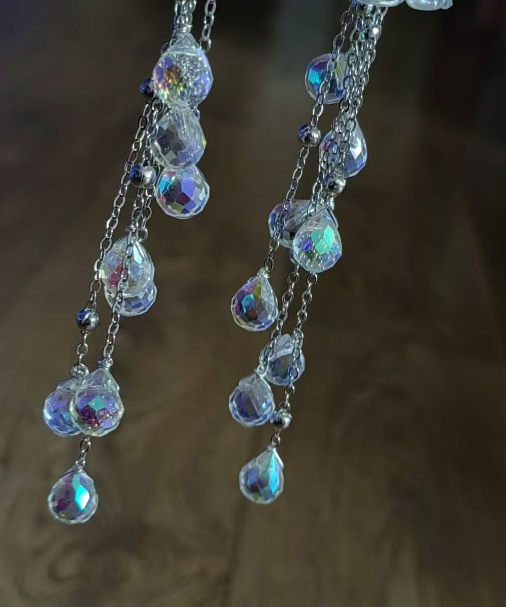 Chic Transparent Acrylic Titanium Steel Ear Hook Jellyfish Tassel Drop Earrings