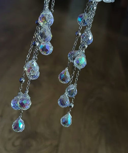 Chic Transparent Acrylic Titanium Steel Ear Hook Jellyfish Tassel Drop Earrings