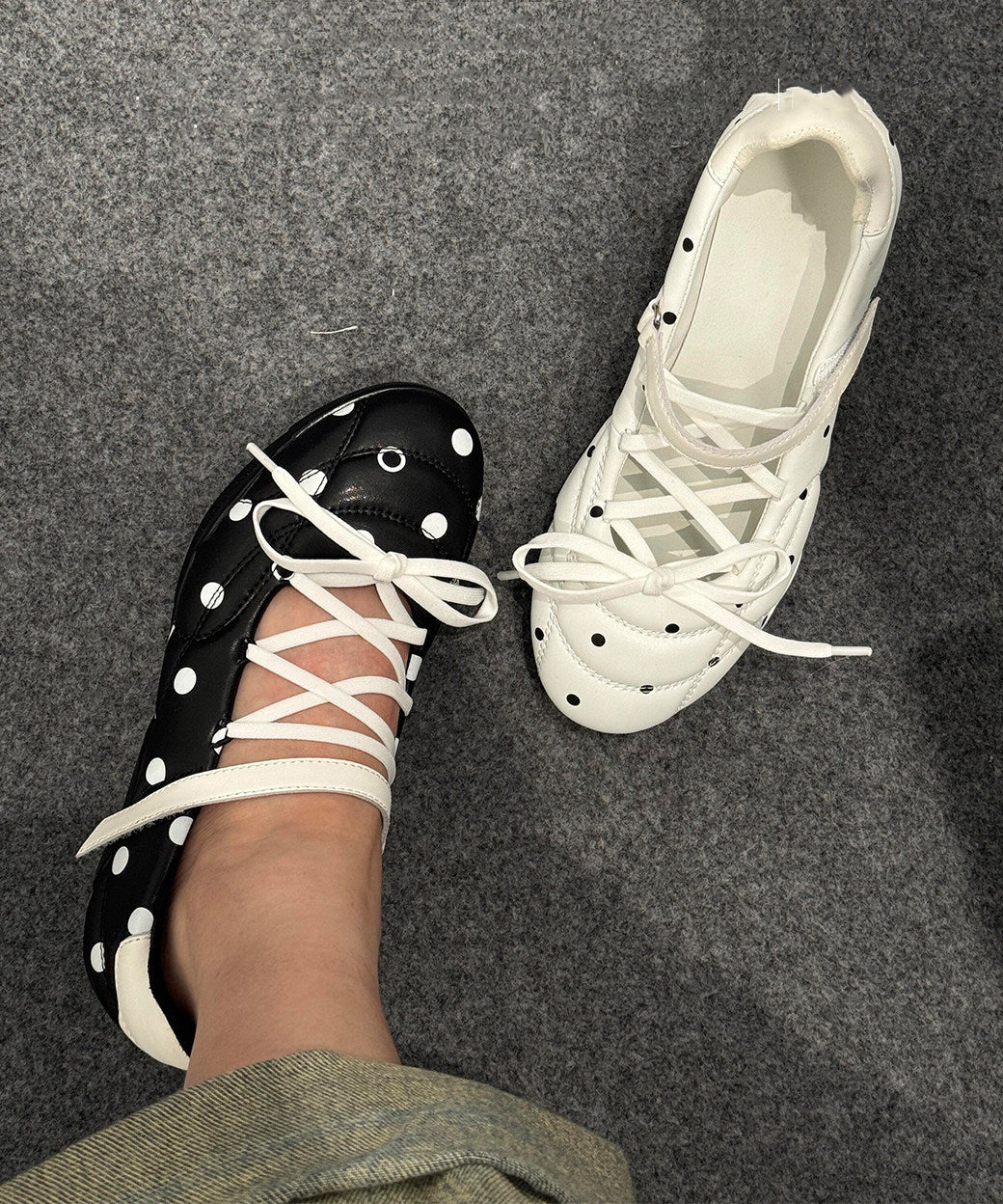 Chic White Faux Leather Lace Up Splicing High Heels