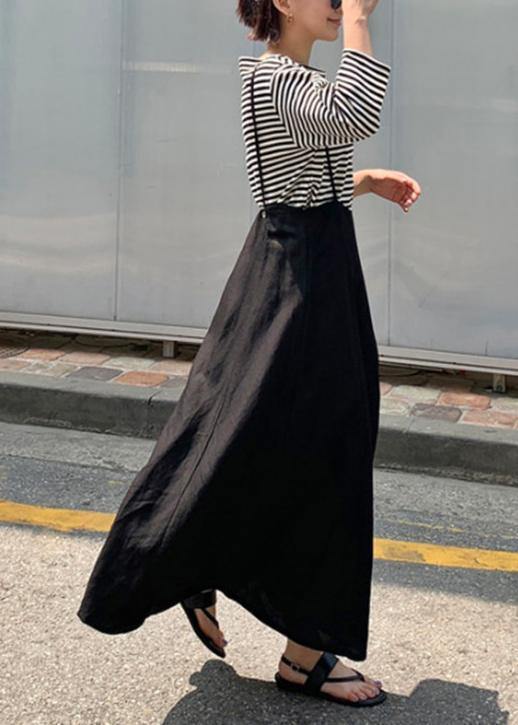 Chic beige cotton tunic dress Spaghetti Strap Plus Size summer Dress - SooLinen