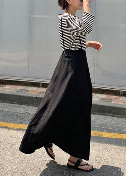 Chic beige cotton tunic dress Spaghetti Strap Plus Size summer Dress - SooLinen