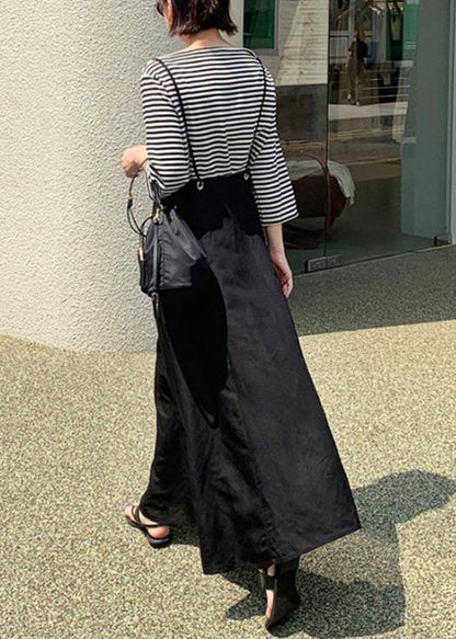 Chic beige cotton tunic dress Spaghetti Strap Plus Size summer Dress - SooLinen