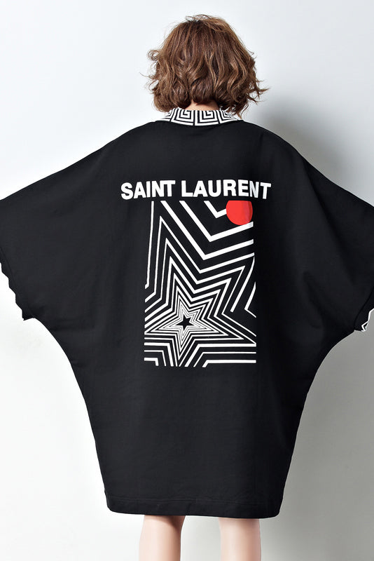 Chic black Cotton tunic top Fashion Tutorials Batwing Sleeve shift summer Dresses