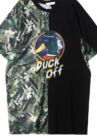 Chic patchwork color blended Tunics short sleeve daily summer Dress - SooLinen