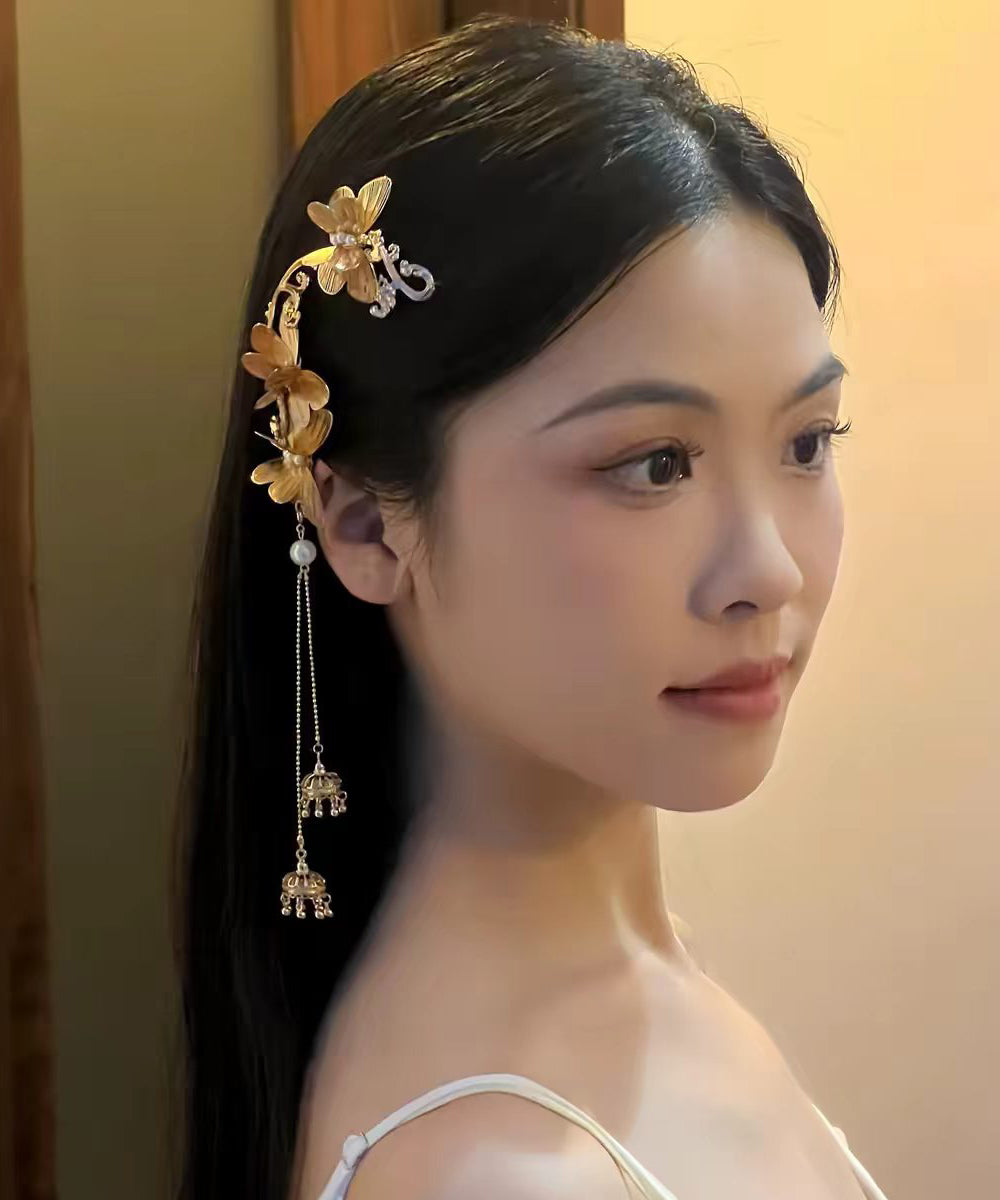 Chinese Style Alloy Butterfly Pearl Tassel Hairpin
