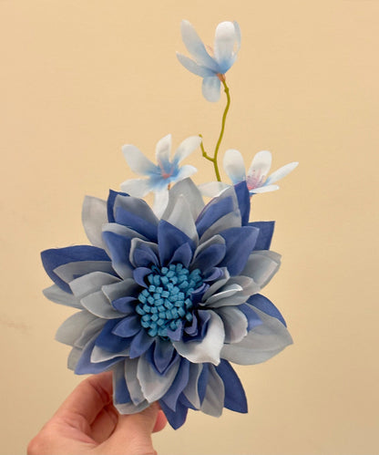 Chinese Style Blue Acrylic Floral Hairpin