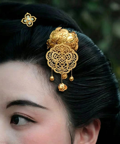 Chinese Style Gold Alloy Parrot Tassel Hairpin