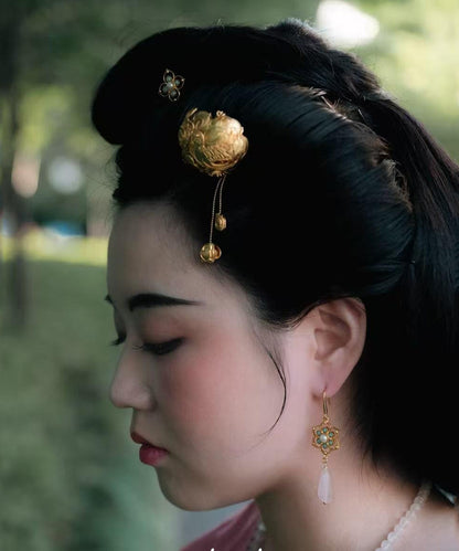 Chinese Style Gold Alloy Parrot Tassel Hairpin