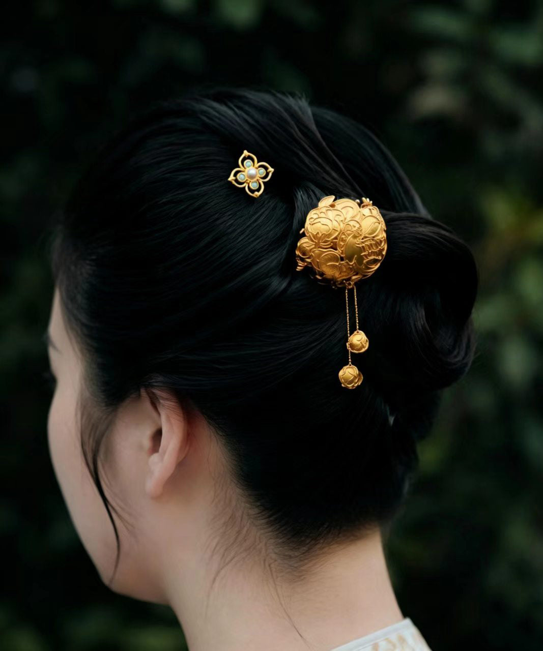 Chinese Style Gold Alloy Parrot Tassel Hairpin