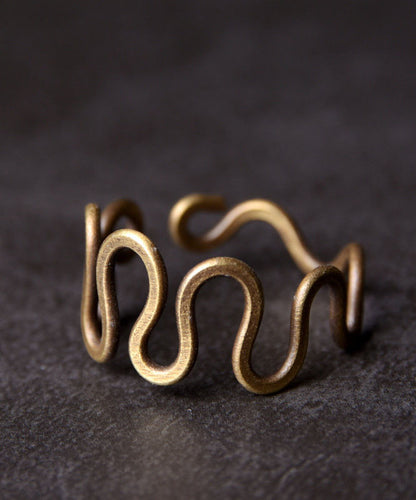 Chinese Style Gold Copper Hollow Out Unisex Cuff