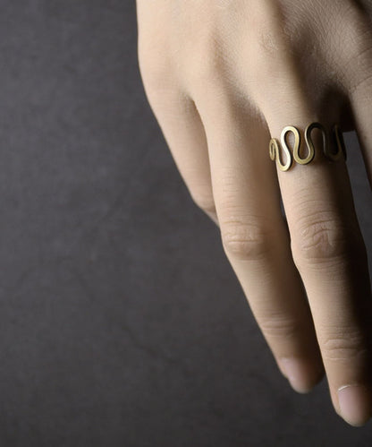 Chinese Style Gold Copper Hollow Out Unisex Cuff
