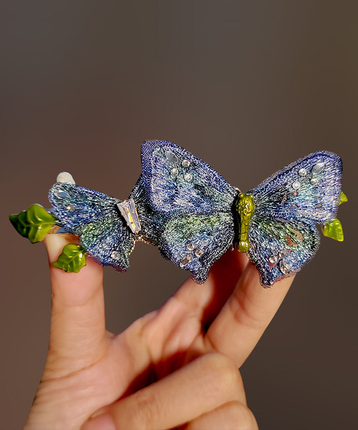 Chinese Style Gradient Color Metal Butterfly Embroidery Hairpin