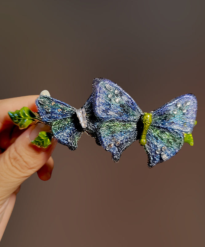 Chinese Style Gradient Color Metal Butterfly Embroidery Hairpin