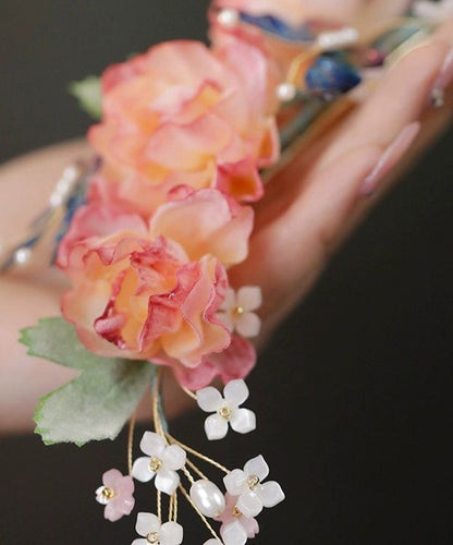 Chinese Style Multicolor Alloy Floral Butterfly Hairpin