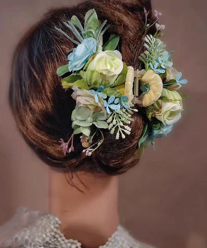 Chinese Style Multicolor Alloy Floral Pearl Hairpin