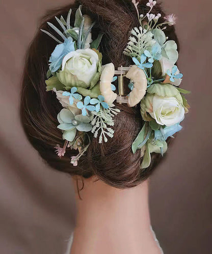 Chinese Style Multicolor Alloy Floral Pearl Hairpin