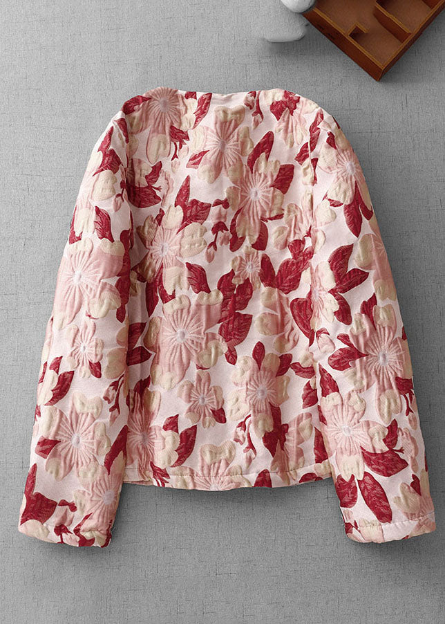 Chinese Style O-Neck Print Patchwork Thick Parka Winter