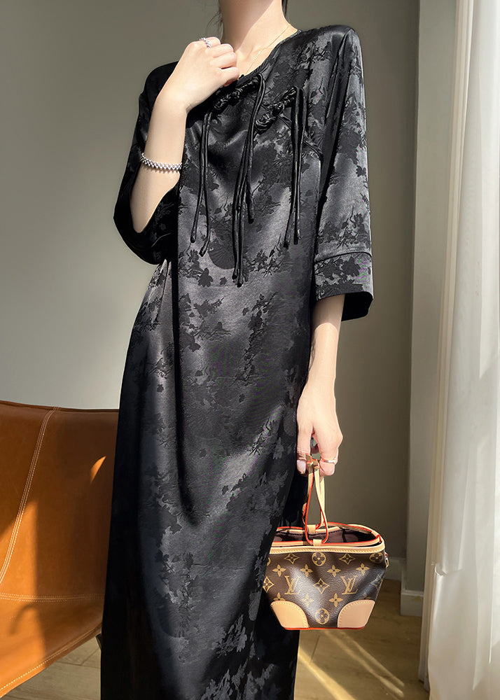 Chinese Style Pink Tasseled Jacquard Silk Dresses Bracelet Sleeve