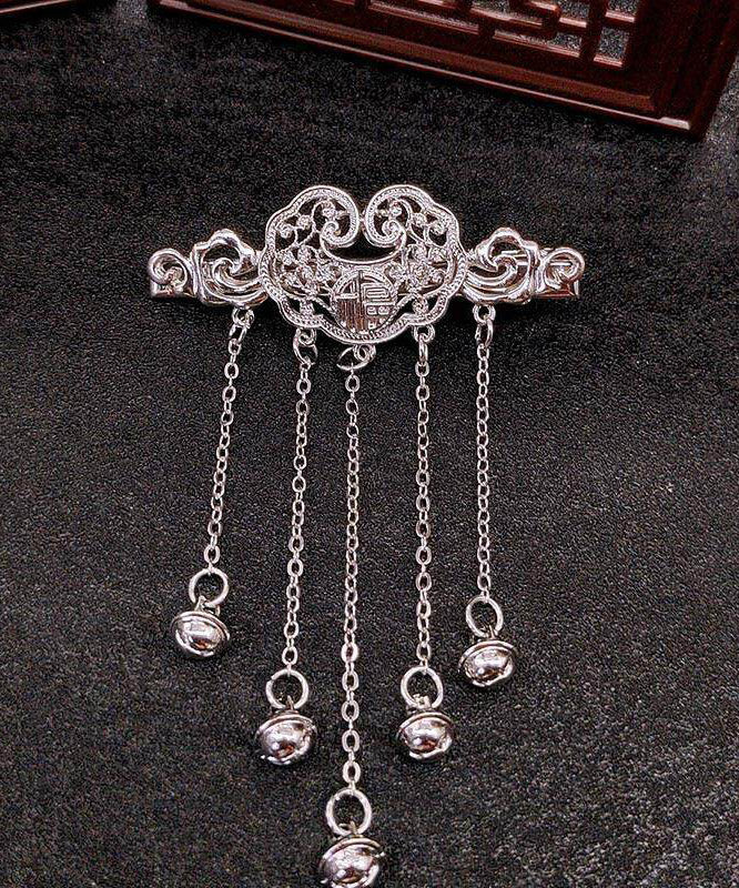 Chinese Style Silk Alloy Safety Lock Bell Tassel Hairpin