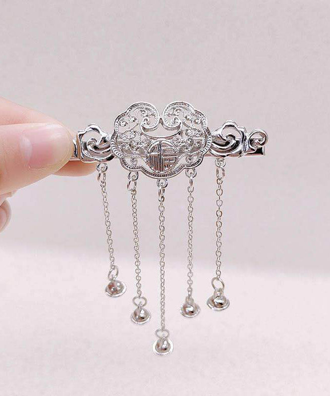 Chinese Style Silk Alloy Safety Lock Bell Tassel Hairpin