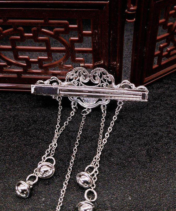 Chinese Style Silk Alloy Safety Lock Bell Tassel Hairpin