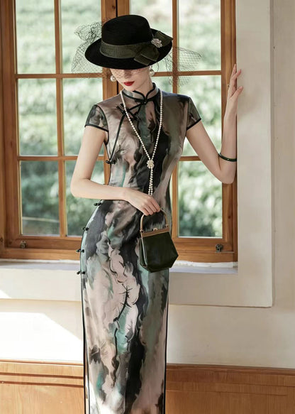 Chinese Style Stand Collar Chinese Buttons Cheongsam Dress Summer
