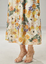 Load image into Gallery viewer, Classy Apricot Elastic Waist Print Linen Skirts Summer