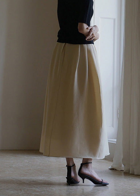 Classy Apricot Exra Large Hem Cotton Skirts Spring