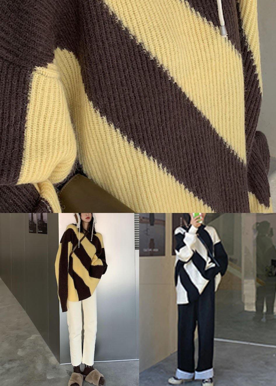 Classy Black O-Neck Loose Fall Winter Sweater - SooLinen