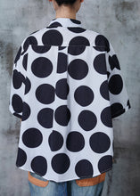 Load image into Gallery viewer, Classy Black Oversized Print Cotton Blouse Tops Summer