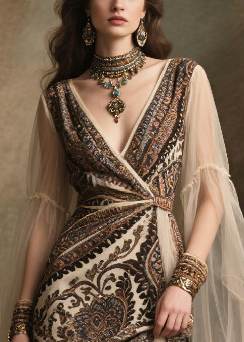 Classy Black Print Exra Large Hem Patchwork Tulle Long Dress Summer