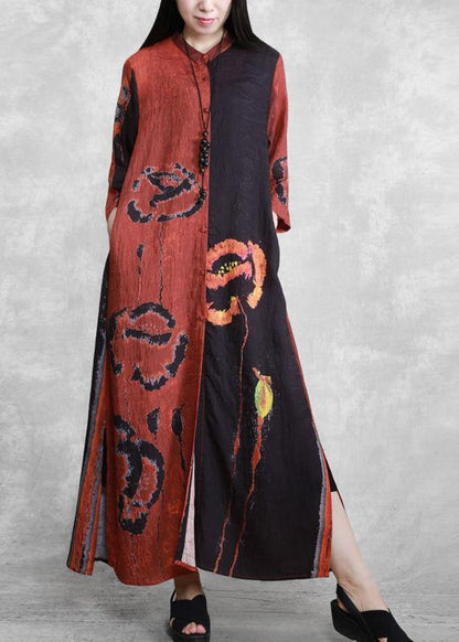 Luxy Black Print Fashion Ideas Half Sleeve Summer Coat Dresses - SooLinen