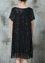 Load image into Gallery viewer, Classy Black Sequins Nail Bead Dance Dress Summer