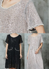 Load image into Gallery viewer, Classy Black Sequins Nail Bead Dance Dress Summer