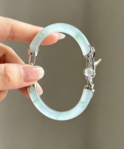 Classy Blue Sterling Silver Chalcedony Crane Charm Bracelet