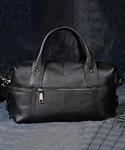 Classy Brown Large Capacity Calf Leather Tote Bag