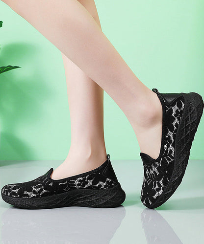 Classy Cotton Fabric Flats Black Flat Shoes For Women