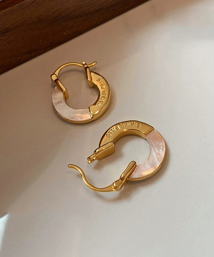 Classy Gold Copper Overgild Fritillary Bulb Hoop Earrings