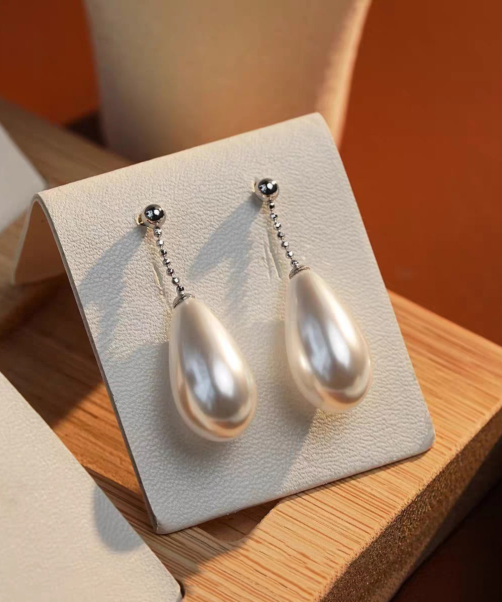 Classy Gold Copper Overgild Pearl Drop Earrings