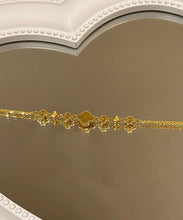 Load image into Gallery viewer, Classy Gold Sterling Silver Overgild Four Leaf Clover Charm Bracelet