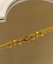 Load image into Gallery viewer, Classy Gold Sterling Silver Overgild Four Leaf Clover Charm Bracelet