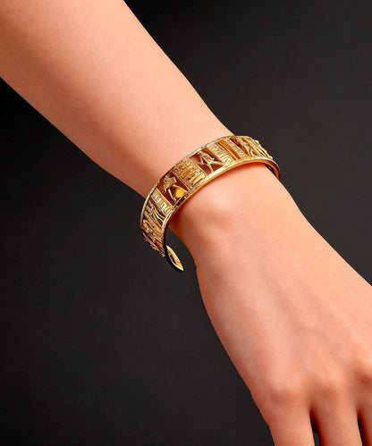 Classy Gold Sterling Silver Overgild Hollow Out Cuff