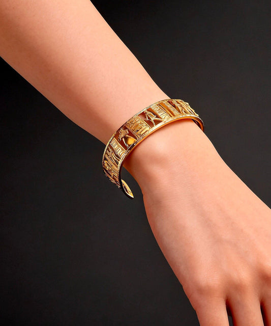 Classy Gold Sterling Silver Overgild Hollow Out Cuff