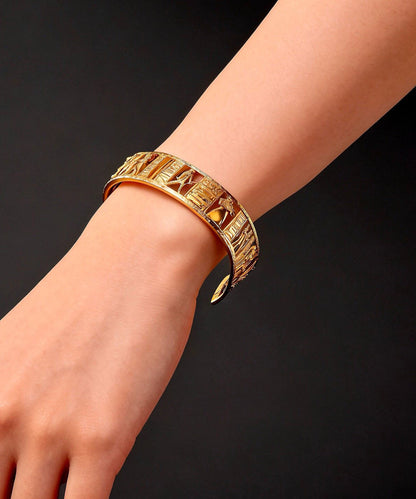 Classy Gold Sterling Silver Overgild Hollow Out Cuff