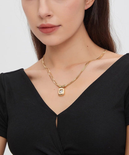 Classy Golden High Quality Zircon Tungsten Steel Lariat Necklace