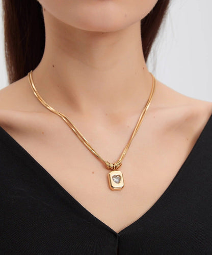 Classy Golden High Quality Zircon Tungsten Steel Lariat Necklace