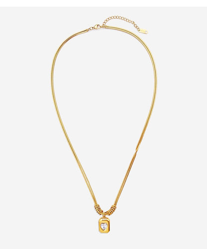 Classy Golden High Quality Zircon Tungsten Steel Lariat Necklace