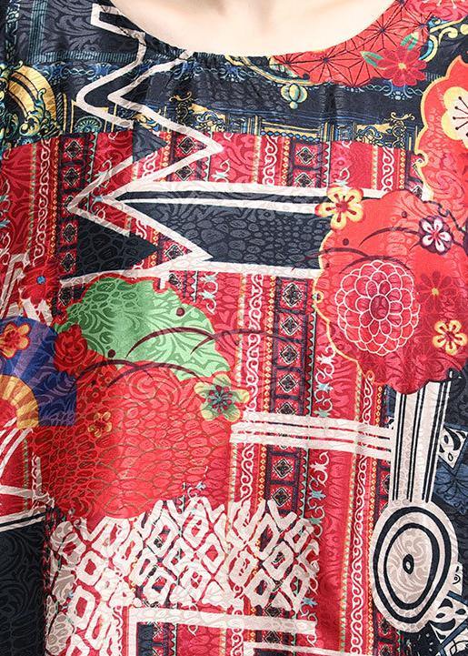 Luxy Asymmetric Silk Dress Print Art Dress - SooLinen